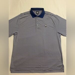 FootJoy Men's Blue Striped Golf Polo Shirt Size XL